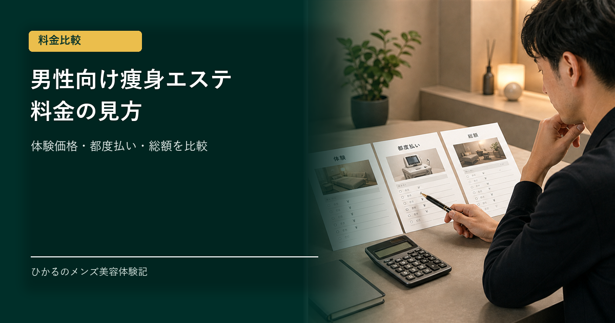 男性向け痩身エステの料金を比較｜体験価格・都度払い・総額の見方