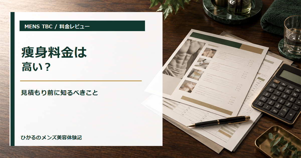 メンズTBC痩身の料金は高い？体験後のコスパと判断基準